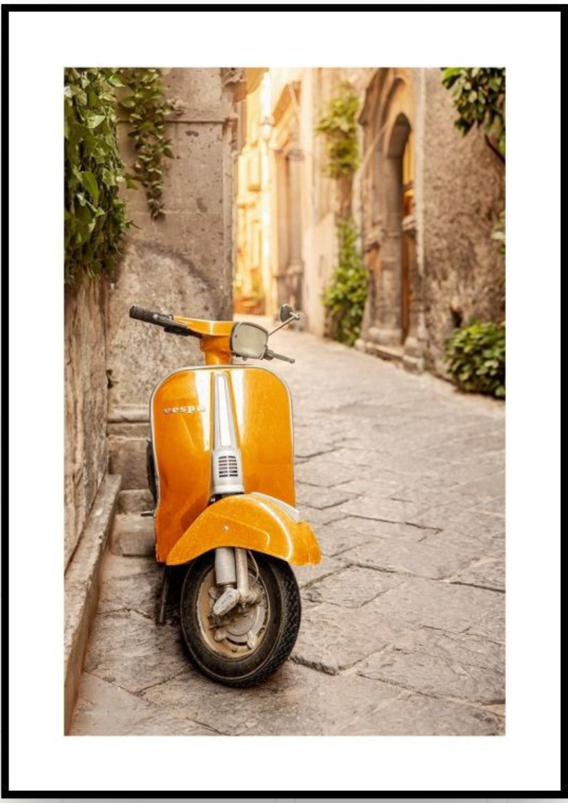 Orange Vespa Poster